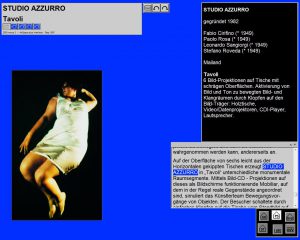 2003 minus 3 / ArtSpace plus Interface, Künstlerseite der CD-Rom, Neue Galerie, Graz 1997