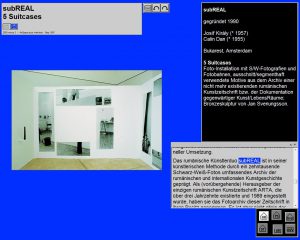 2003 minus 3 / ArtSpace plus Interface, Künstlerseite der CD-Rom, Neue Galerie, Graz 1997