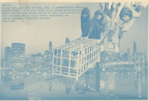 Othmar Krenn, Postkarte, 'grid-action' [Rasteraktion], New York City 1985